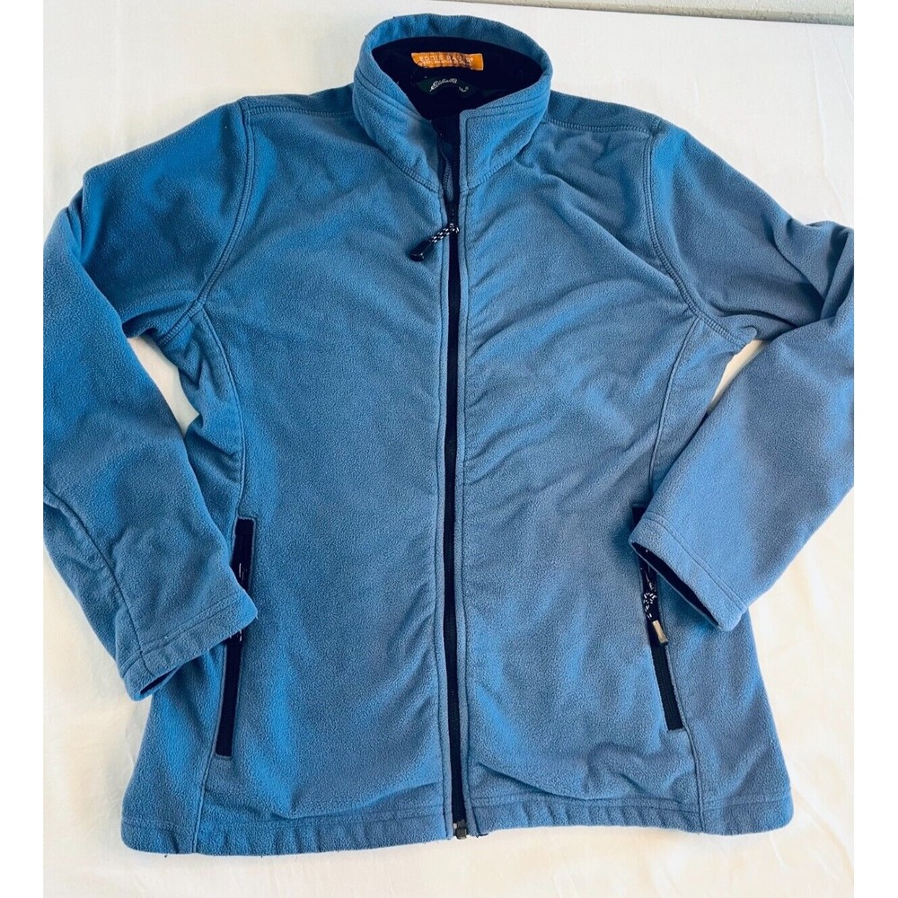 Eddie Bauer Performance Fleece Jacket Small Blue‎ Full Zip Pockets Warm Cozy